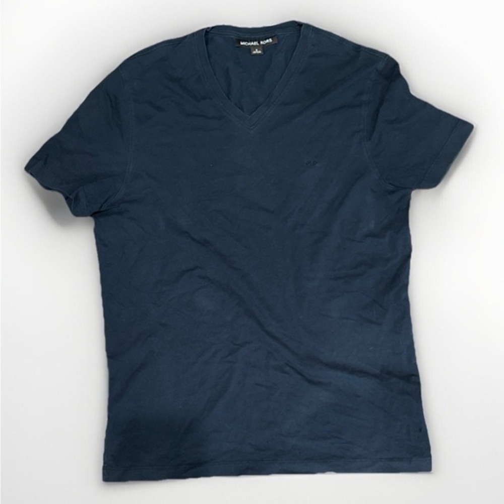 Michael Kors Men's Navy Blue V-Neck Shirt